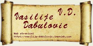 Vasilije Dabulović vizit kartica